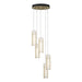 Exos Glass 5-Light Pendant in Modern Brass - 131124-SKT-STND-86-GG0065 by Hubbardton Forge