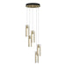 Exos Glass 5-Light Pendant in Modern Brass - 131124-SKT-STND-86-ZM0065 by Hubbardton Forge