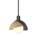 Brooklyn Double Shade Mini Pendant in Oil Rubbed Bronze with Modern Brass Accent - 181183-SKT-MULT-14-86 by Hubbardton Forge