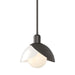 Brooklyn Double Shade Art Glass Mini Pendant in Oil Rubbed Bronze - 181184-SKT-MULT-14-BB0757 by Hubbardton Forge