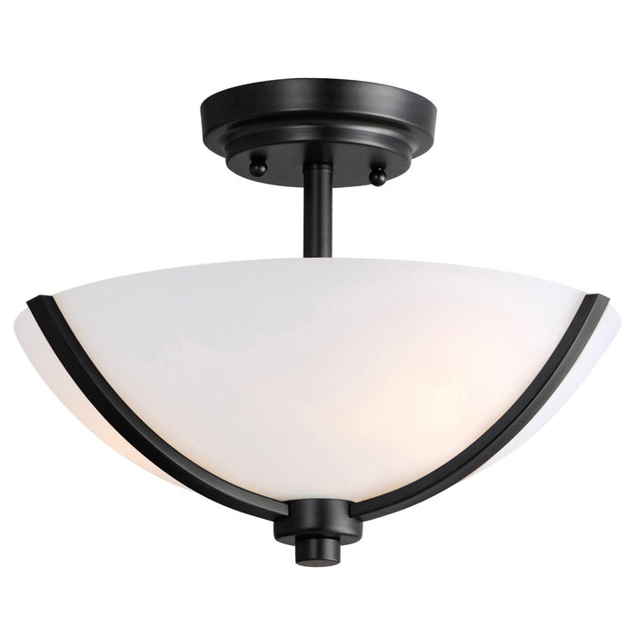 20031SWBK- Deven 3-Light Semi-Flush Mount in Black by Maxim