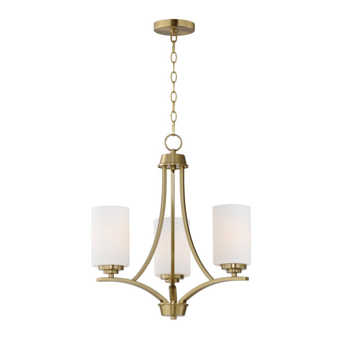 20033SWSBR- Deven 3-Light Chandelier in Satin Brass by Maxim