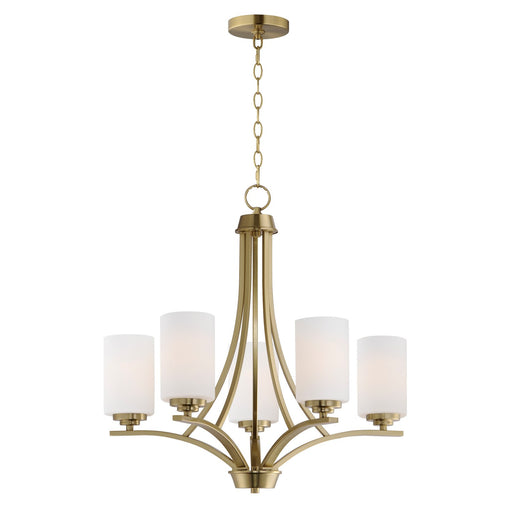 20035SWSBR- Deven 5-Light Chandelier in Satin Brass by Maxim