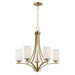 20035SWSBR- Deven 5-Light Chandelier in Satin Brass by Maxim