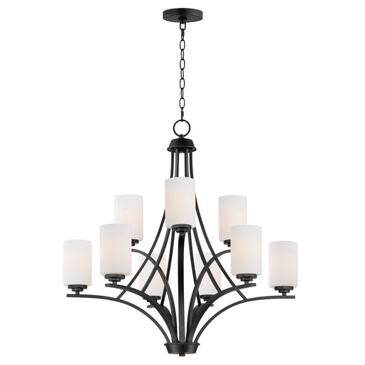 20036SWBK- Deven 9-Light Chandelier in Black by Maxim