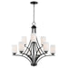 20036SWBK- Deven 9-Light Chandelier in Black by Maxim