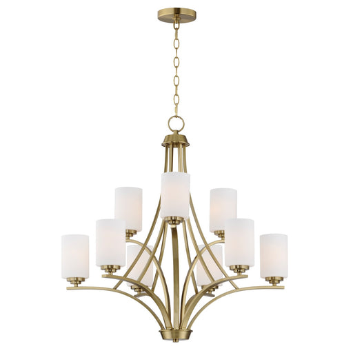 20036SWSBR- Deven 9-Light Chandelier in Satin Brass by Maxim