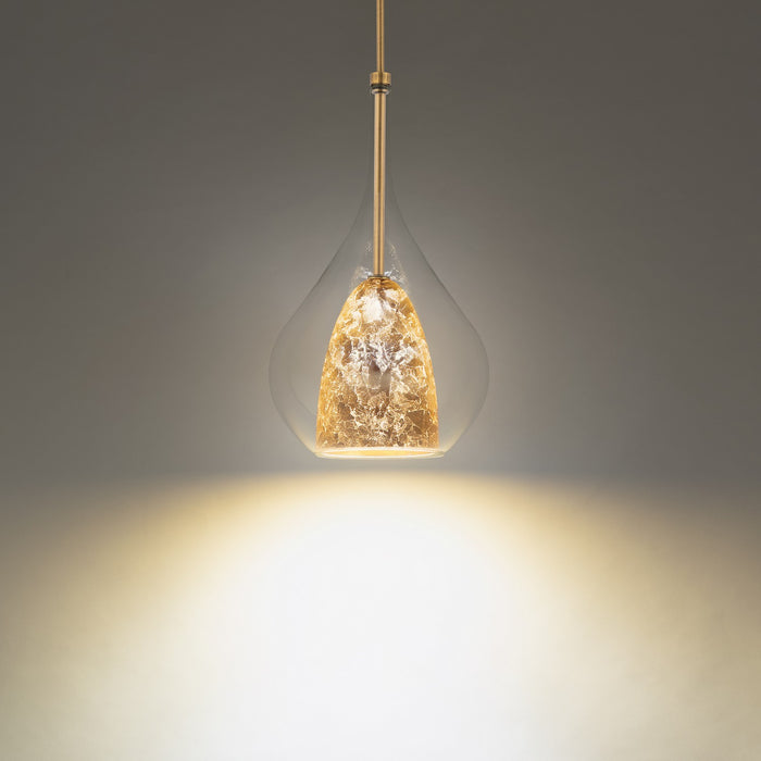 PD-74318-AB/GL- Helios LED Mini Pendant in Gold Leaf/Aged Brass by Modern Forms