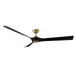 Torque 70" Ceiling Fan in Soft Brass/Matte Black