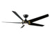 Lucid 62" Ceiling Fan in Soft Brass Arms/Matte Black