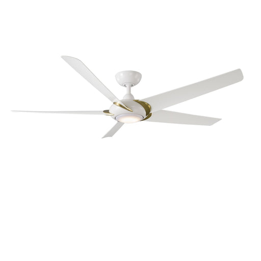 Lucid 62" Ceiling Fan in Soft Brass Arms/Matte White