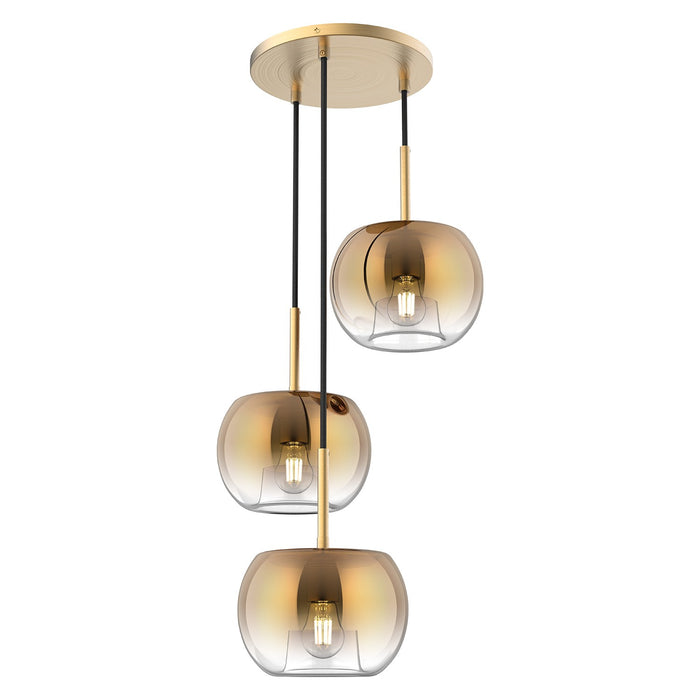 CH57514-BG/CP- Samar 3-Light Chandelier in Brushed Gold & Copper by Kuzco Lighting