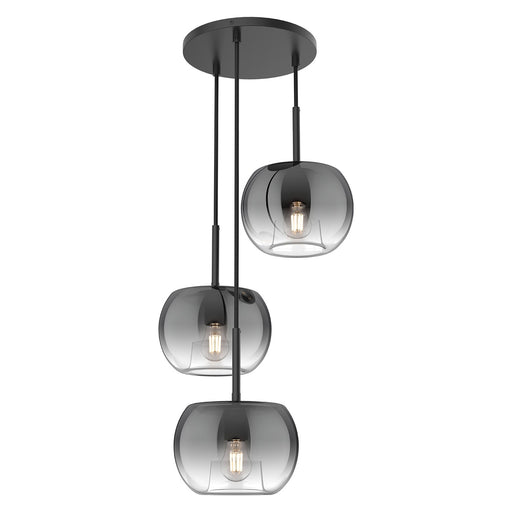 CH57514-BK/SM- Samar 3-Light Chandelier in Black & Smoked by Kuzco Lighting