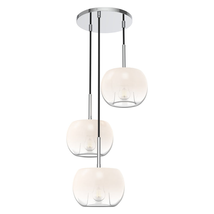 CH57514-CH/OP- Samar 3-Light Chandelier in Chrome & Opal Glass by Kuzco Lighting