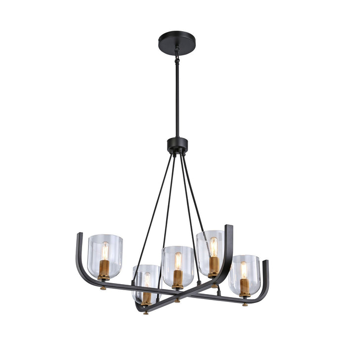 AC11746BB- Cheshire 5-Light Chandelier in Black & Brass by Artcraft