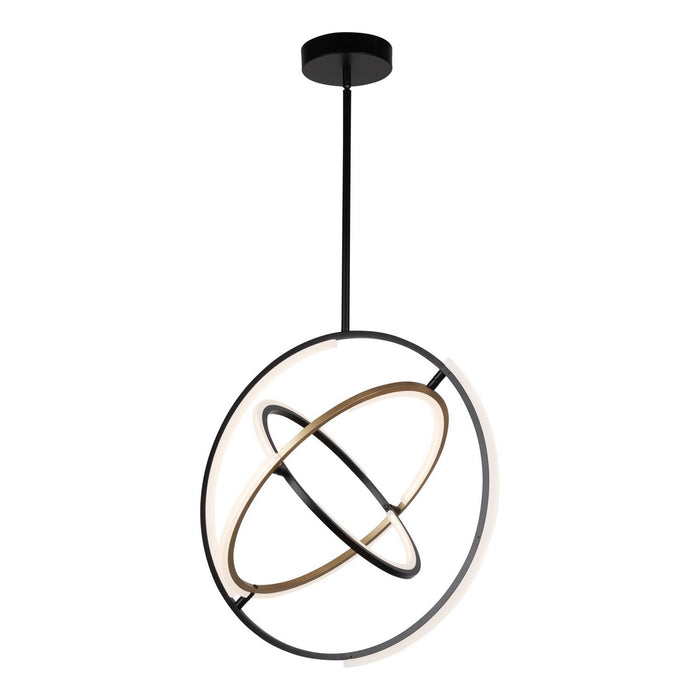 Trilogy LED Pendant in Black & Brass