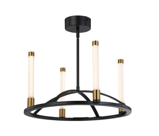 Infiniti LED Chandelier in Matte Black & Brass