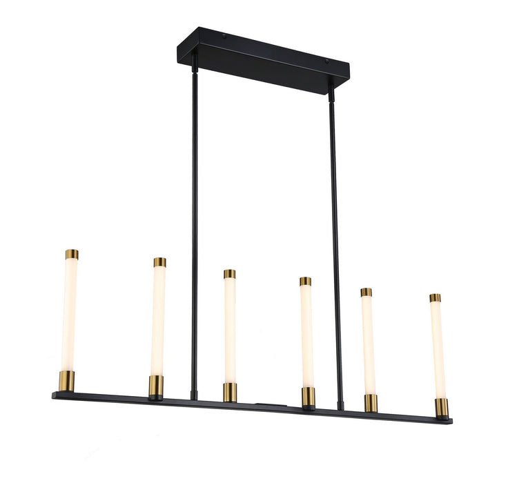 Infiniti LED Island Pendant in Matte Black & Brass