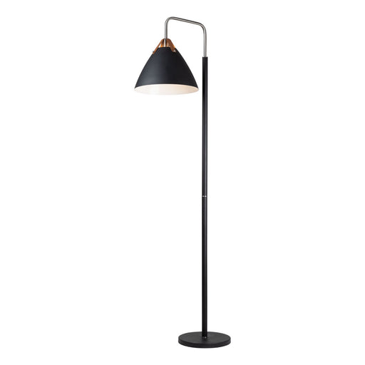 Tote One Light Floor Lamp in Black & Brass