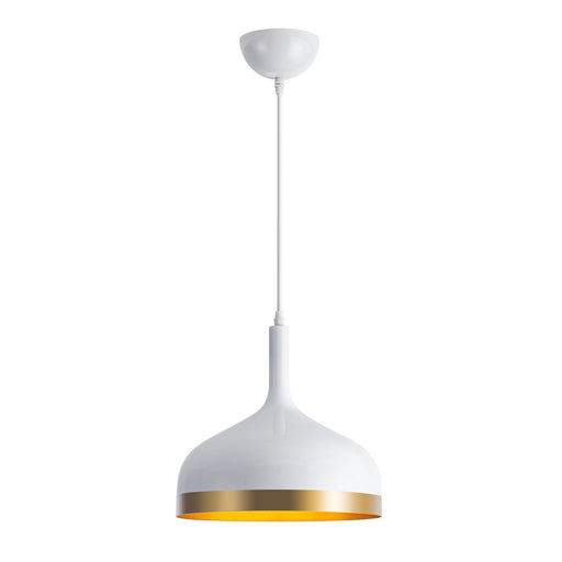 Dash One Light Pendant in White & Gold