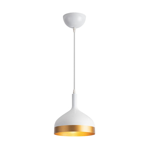 Dash One Light Pendant in White & Gold