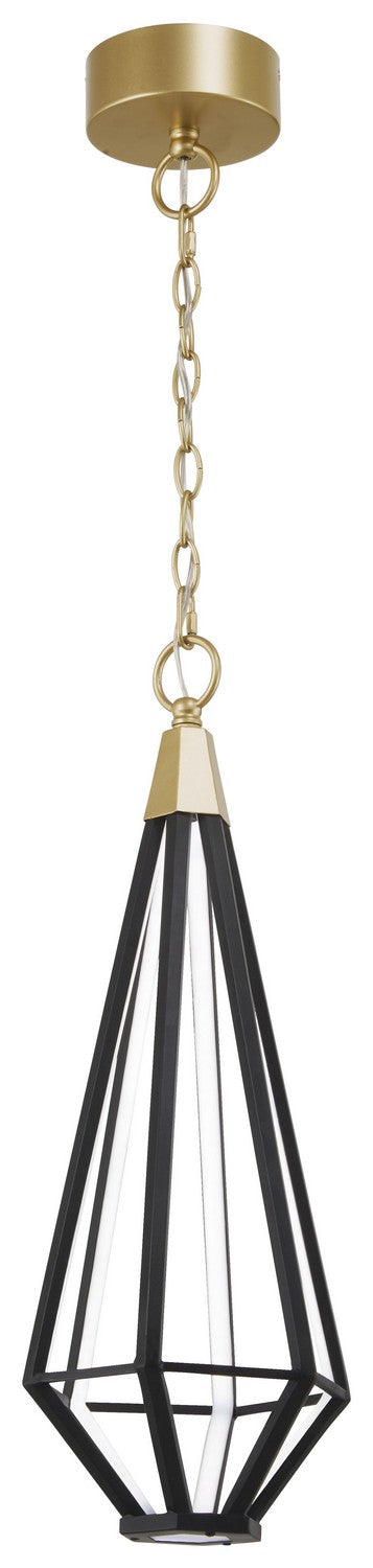 Dripping Gems LED Mini Pendant in Soft Brass & Black