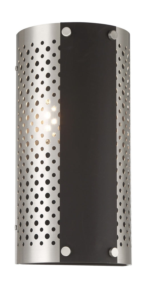 Noho Two Light Wall Sconce in Brushed Nickel with Sand Coal