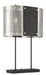 Noho Two Light Table Lamp in Brushed Nickel with Sand Coal