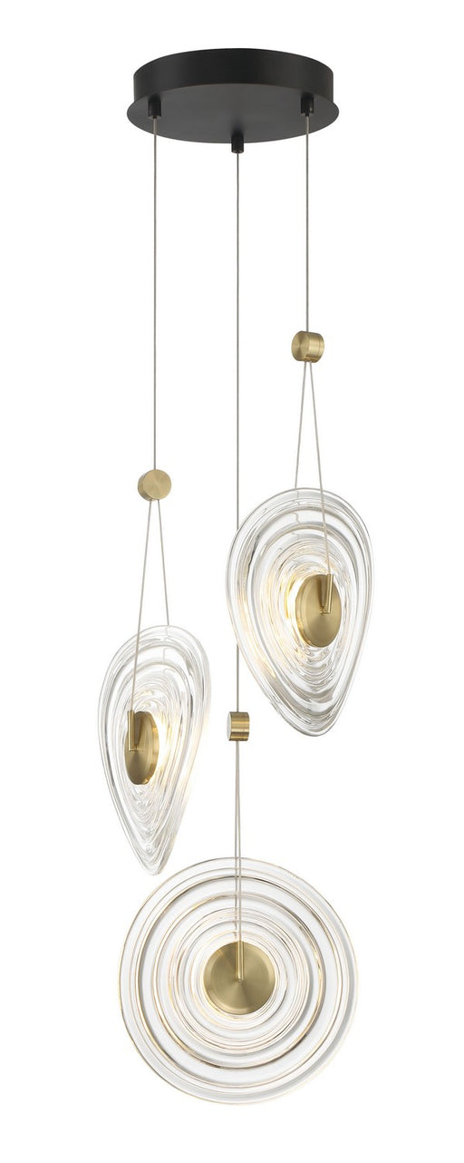 P5601-884-L - Topknot LED Pendant in Coal & Brushed Gold by George Kovacs