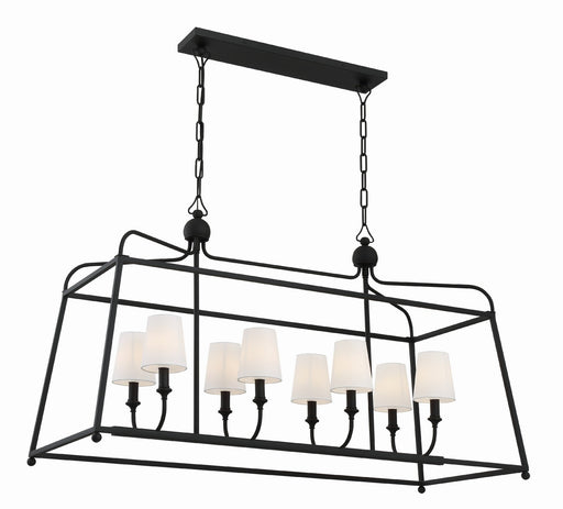 2249-BF- Sylvan 8-Light Chandelier in Black Forged by Crystorama