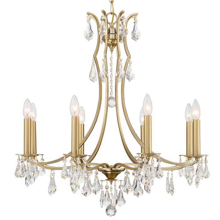 5938-VG-CL-MWP- Cedar 8-Light Chandelier in Vibrant Gold by Crystorama