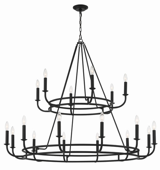 BAI-A2109-MK- Bailey 18-Light Chandelier in Matte Black by Crystorama