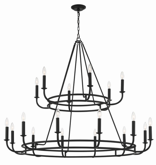 BAI-A2109-MK- Bailey 18-Light Chandelier in Matte Black by Crystorama