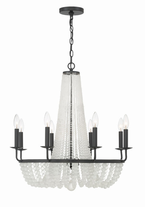 BLA-10668-MK- Bella 8-Light Chandelier in Matte Black by Crystorama