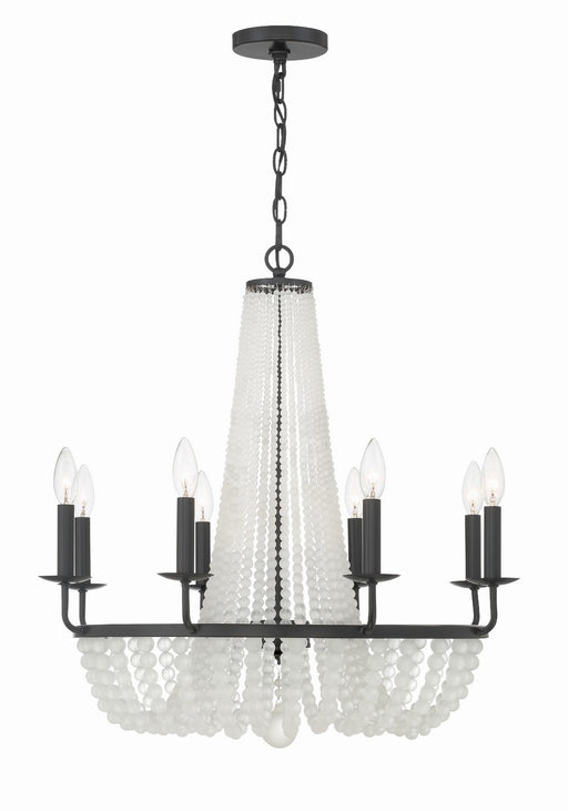 BLA-10668-MK- Bella 8-Light Chandelier in Matte Black by Crystorama