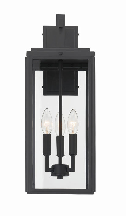 BYR-80103-MK- Byron 3-Light Outdoor Wall Mount in Matte Black by Crystorama