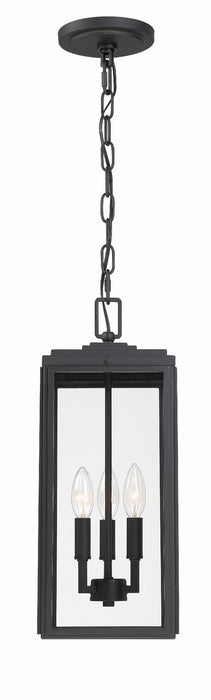 BYR-80105-MK- Byron 3-Light Outdoor Pendant in Matte Black by Crystorama