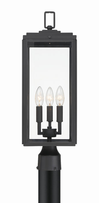 BYR-80109-MK- Byron 3-Light Outdoor Post Mount in Matte Black by Crystorama