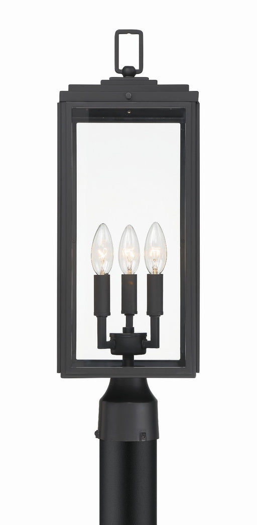 BYR-80109-MK- Byron 3-Light Outdoor Post Mount in Matte Black by Crystorama