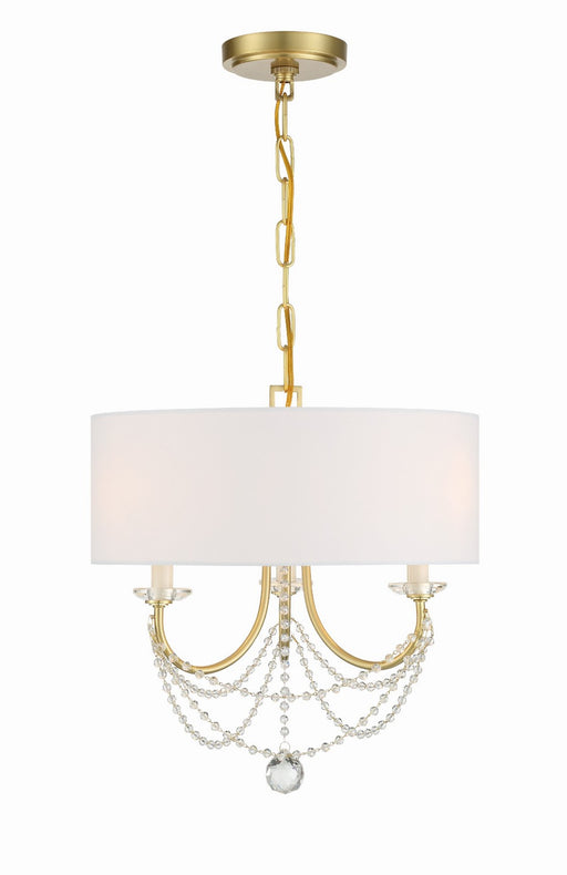 DEL-90803-AG- Delilah 3-Light Mini Chandelier in Aged Brass by Crystorama