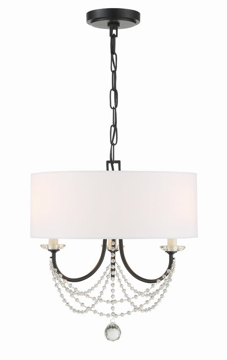 DEL-90803-MK- Delilah 3-Light Mini Chandelier in Matte Black by Crystorama