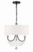 DEL-90803-MK- Delilah 3-Light Mini Chandelier in Matte Black by Crystorama