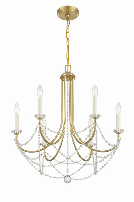 DEL-90806-AG- Delilah 6-Light Chandelier in Aged Brass by Crystorama