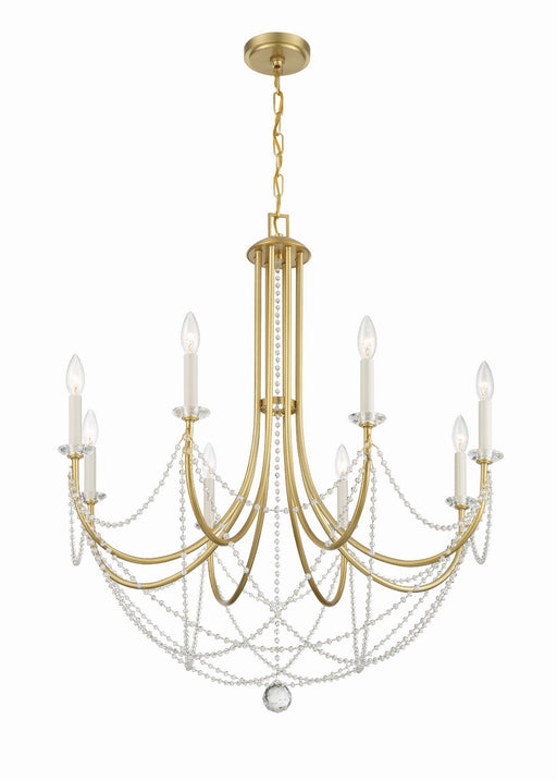 DEL-90808-AG- Delilah 8-Light Chandelier in Aged Brass by Crystorama