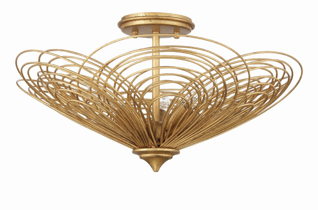 DOR-B7703-RG- Doral 3-Light Ceiling Mount in Renaissance Gold by Crystorama