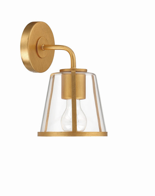 FUL-911-GA-CL- Fulton 1-Light Bath in Antique Gold by Crystorama