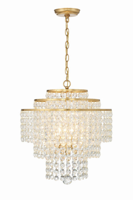 GAB-B7304-GA- Gabrielle 4-Light Chandelier in Antique Gold by Crystorama