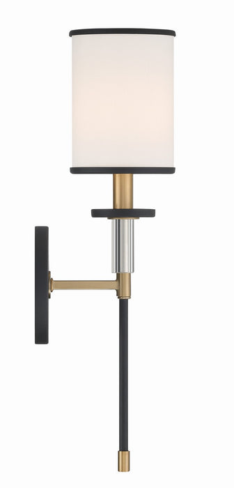 HAT-471-BF-VG- Hatfield 1-Light Wall Mount in Black Forged / Vibrant Gold by Crystorama