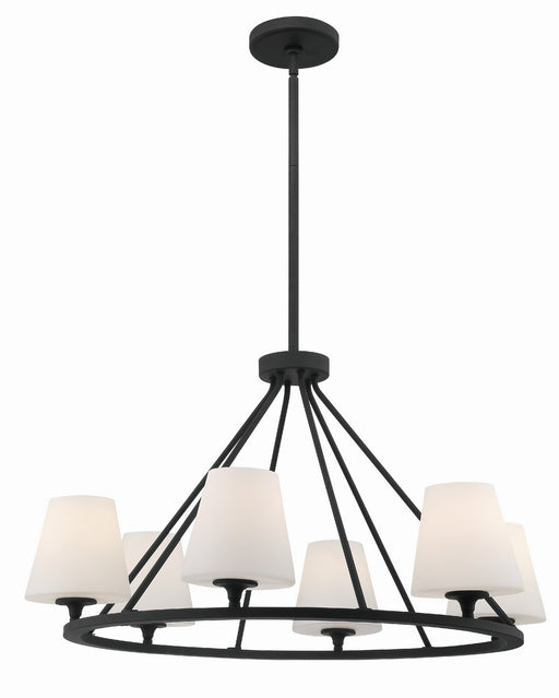 KEE-A3006-BF- Keenan 6-Light Chandelier in Black Forged by Crystorama