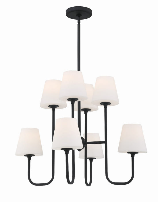 KEE-A3008-BF- Keenan 8-Light Chandelier in Black Forged by Crystorama